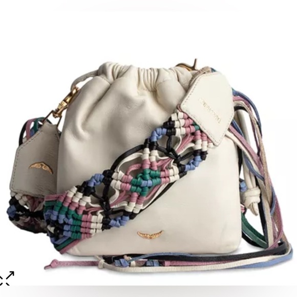 ZADIG & VOLTAIRE Rock Go Leather Bag with Macrame Strap - Picture 1 of 14